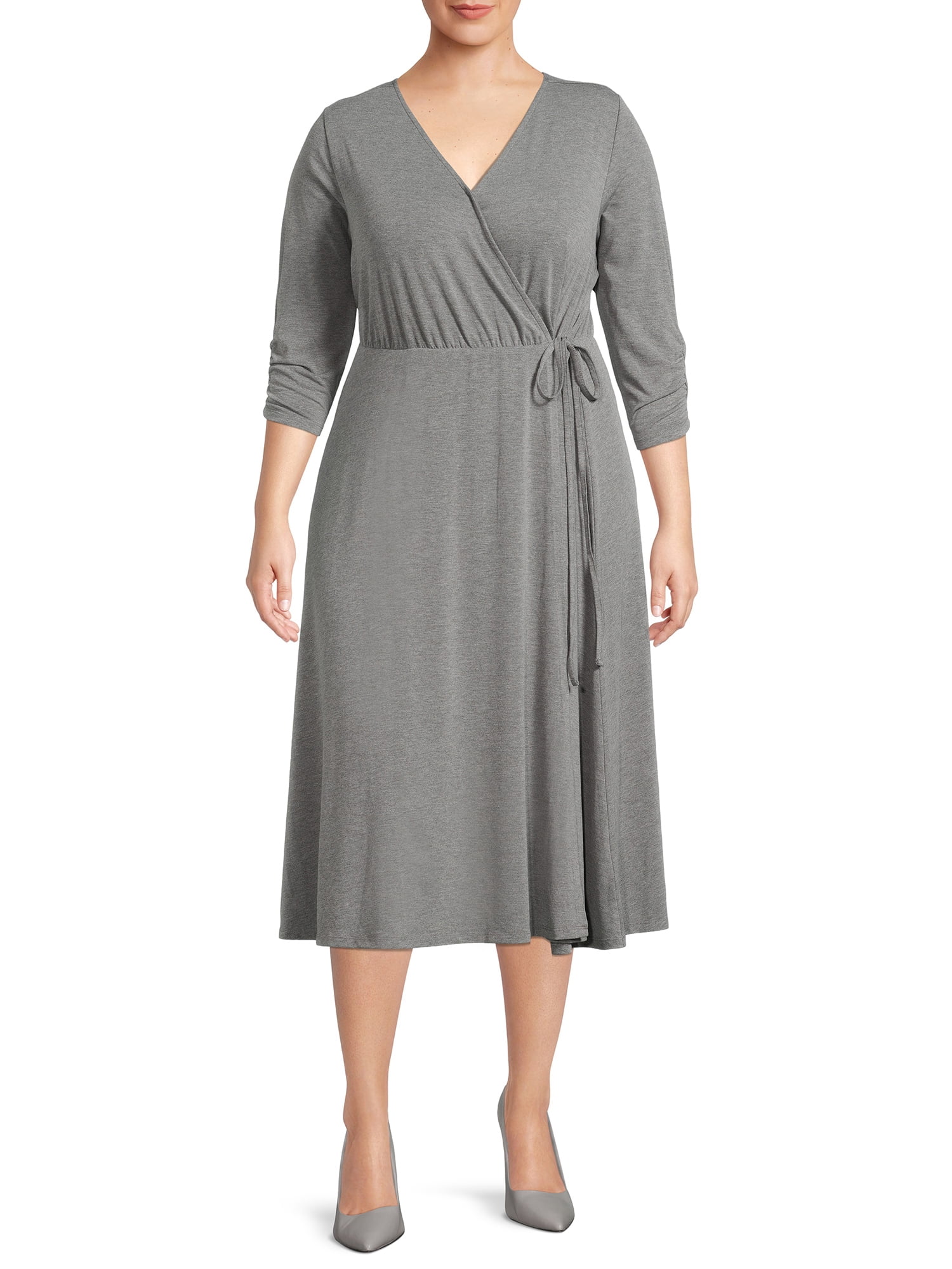 Terra \u0026 Sky Women's Plus Size Faux Wrap Dress - Walmart.com